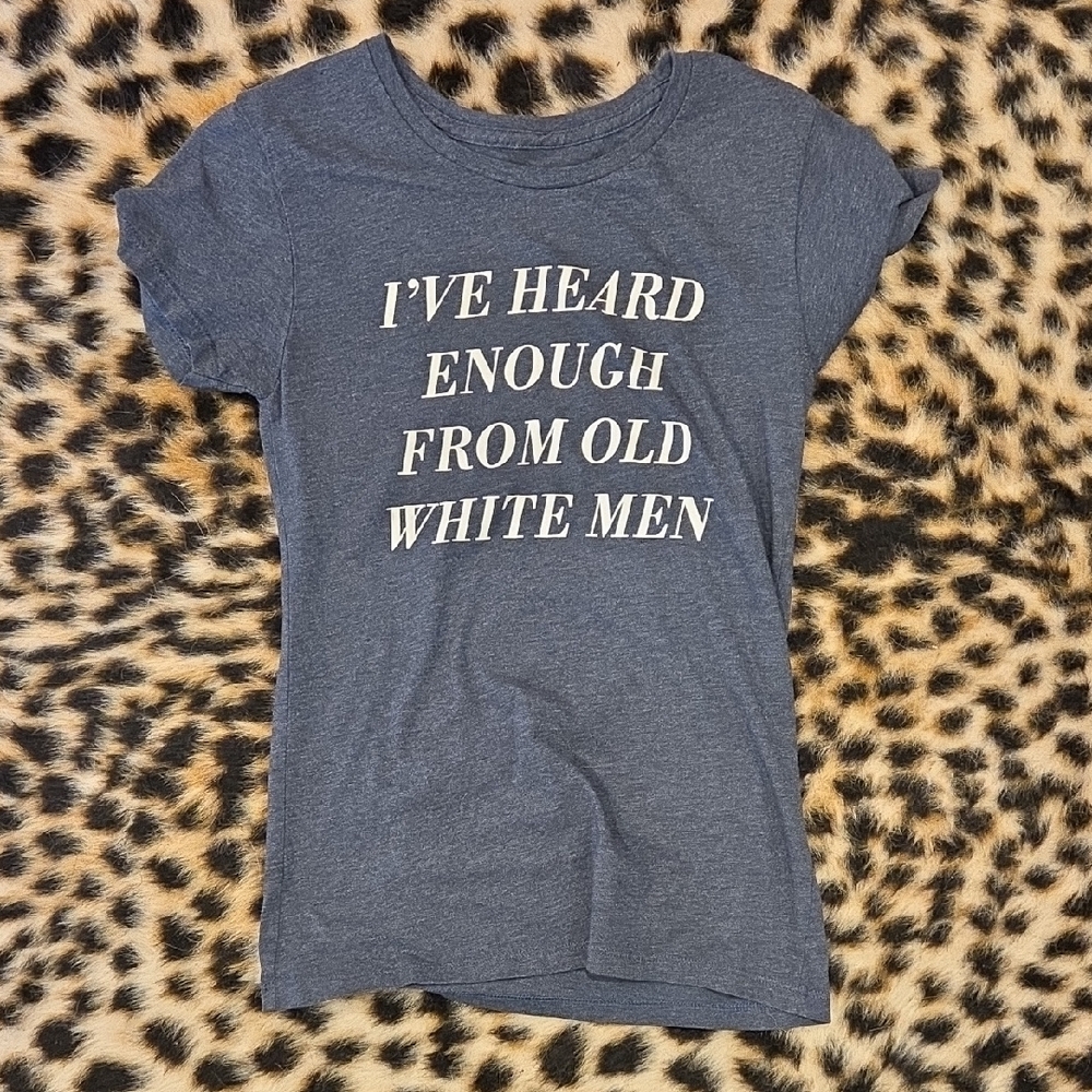 Women's Heather Navy Short Sleeve Graphic Tee - Statement Print